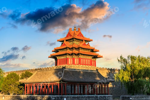 Preview: Watchtower Of Forbidden City At Sunset,Beijing,China