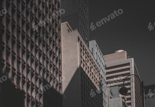 Preview: Hong Kong Business Building Closed Up; Black And Golden Color