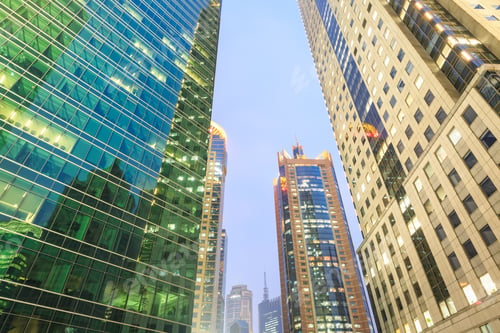 Preview: Business District With Modern Skyscrapers In Shanghai