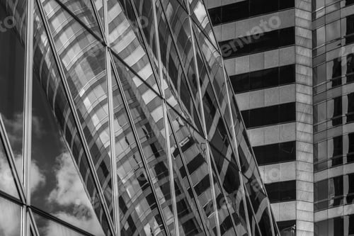 Preview: Modern Office Building Close Up With B&W Color