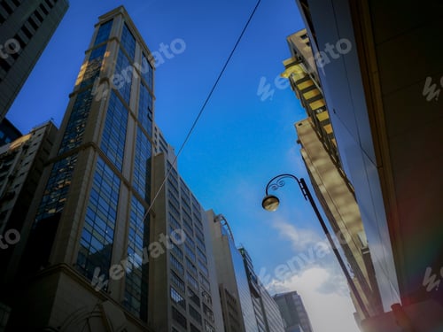 Preview: Bottom Up View Of Modern Office Building In Hong Kong