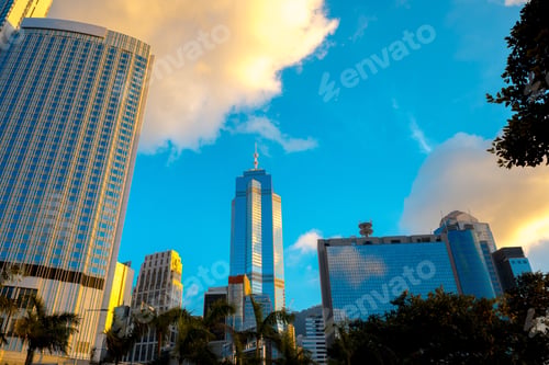 Preview: Modern Office Building Close Up In Sunlight