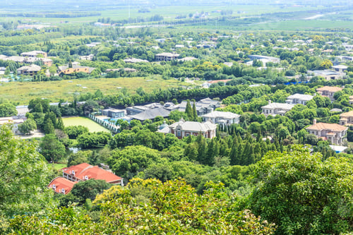 Preview: Residential Buildings And Green Forest In Shanghai City Suburbs,China,Aerial View