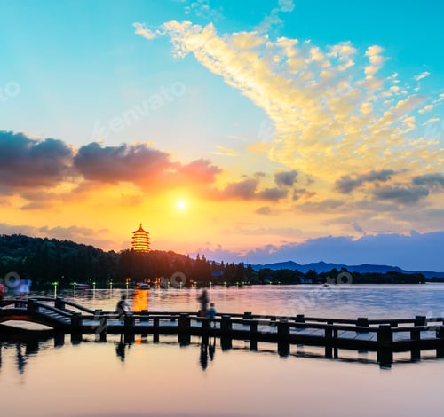 Preview: Beautiful Hangzhou West Lake Scenery At Sunset