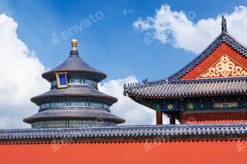 Preview: Temple Of Heaven In Beijing, China,Chinese Symbol.