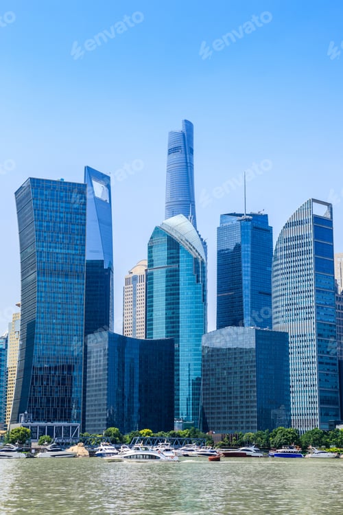 Preview: Beautiful Shanghai Skyline And Commercial Buildings,China.
