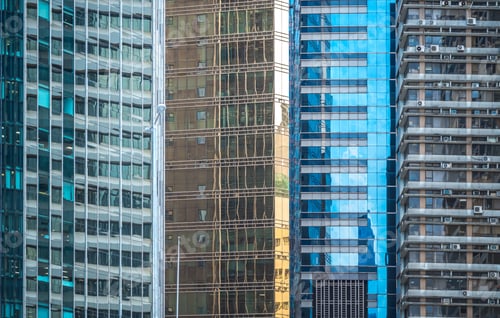 Preview: Hong Kong Commercial Building Close Up