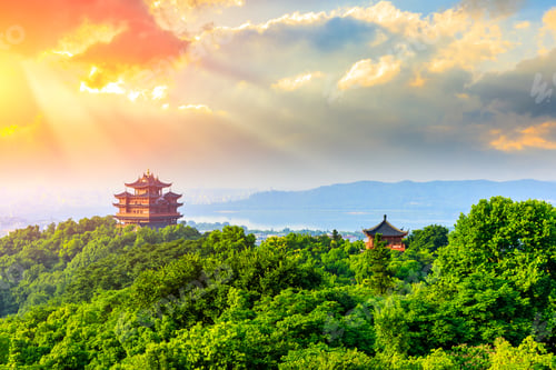 Preview: Landscape Of Chenghuang Pavilion In Hangzhou West Lake,China.