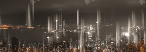 Vista previa: Abstract And Horizontal Motion Hong Kong City Night View From Peak;