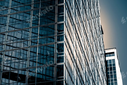 Preview: Modern Office Building Close Up In Sunlight