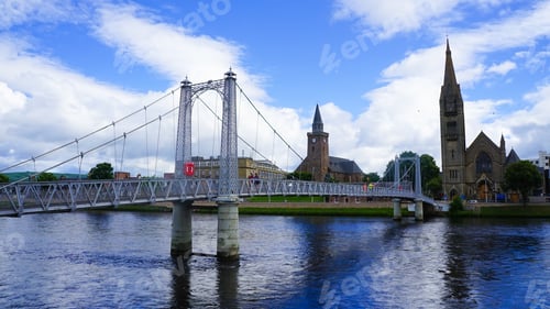 Preview: Inverness Town In Scotland Highlands By The River