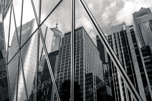 Preview: Commercial Building In Hong Kong With B&W Color