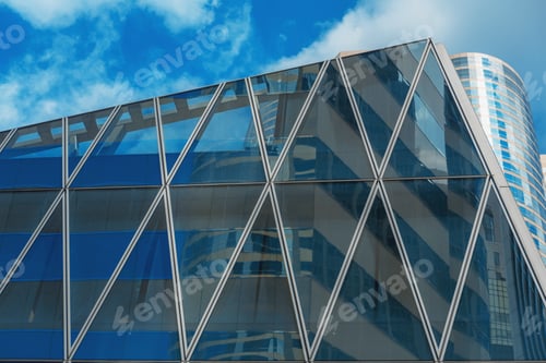Preview: Bottom Up View Of Modern Office Building In Hong Kong