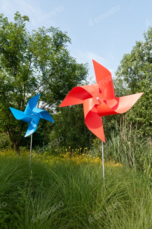Preview: Pinwheel On The Meadow At Sunny Day