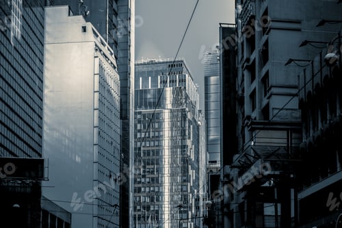 Preview: Commercial Building In Hong Kong With Blue Color