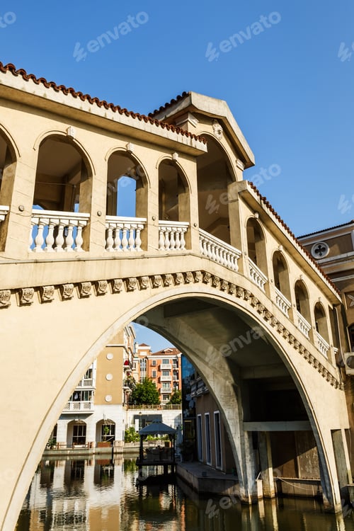 Preview: The Old Bridge Beside The Apartment Building In Suburban Area