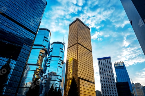 Preview: Hong Kong Commercial Building Close Up
