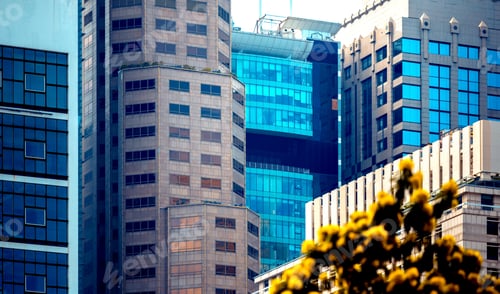 Preview: Office Building Closeup And Tree, Business Concept