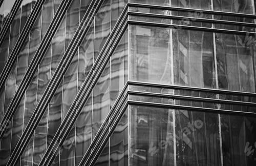 Preview: Windows Of Commercial Building In Hong Kong With B&W Color