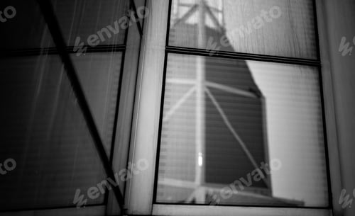 Preview: Windows Of Business Building In Hong Kong With B&W Color