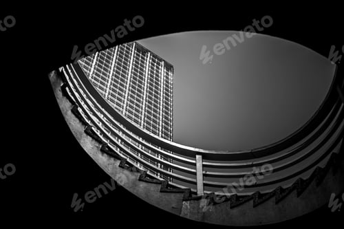 Preview: Modern Office Building Detail, Glass Surface With B&W Color