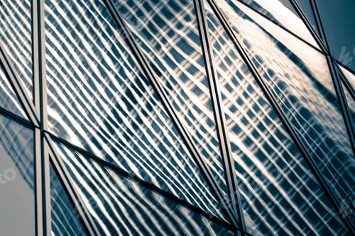 Preview: Modern Office Building Close Up In Sunlight