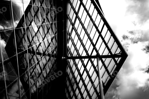 Preview: Windows Of Business Building In Hong Kong With B&W Color