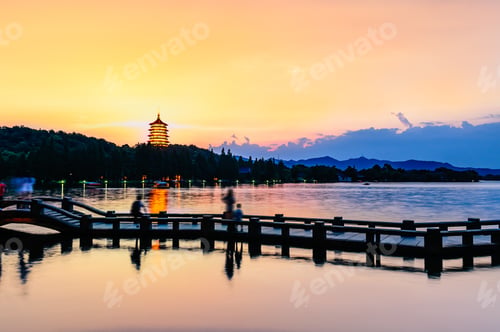 Preview: Beautiful Hangzhou West Lake Scenery At Sunset