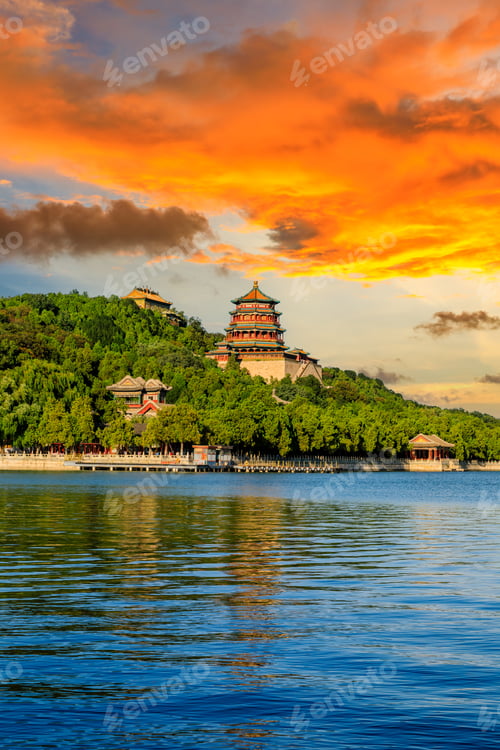 Preview: Imperial Summer Palace In Beijing At Sunset,China.