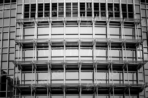 Preview: Windows Of Business Building In Hong Kong With B&W Color