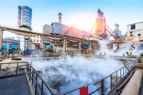 Preview: Steel Plant Sewage Pool And Industrial Buildings