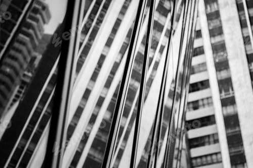 Preview: Commercial Building Detail, Glass Surface With B&W Color