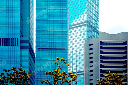 Preview: Office Building Closeup And Tree, Business Concept