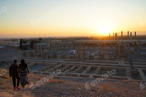 Preview: Sunset At Persepolis, Whose Magnificent Ruins Rest At The Foot Of Kuh-E Rahmat (Mountain Of Mercy)