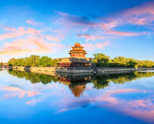 Preview: Watchtower Of Forbidden City At Sunset,Beijing,China