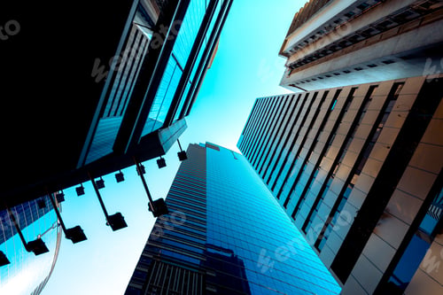 Preview: Bottom Up View Of Modern Office Building In Hong Kong