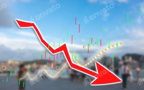Preview: Double Exposure Of Stocks Market Chart; Concept For Hong Kong Stock Market Or Business Or Labor