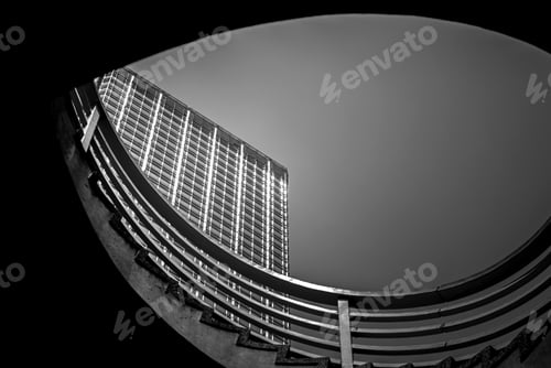 Preview: Modern Office Building Detail, Glass Surface With B&W Color