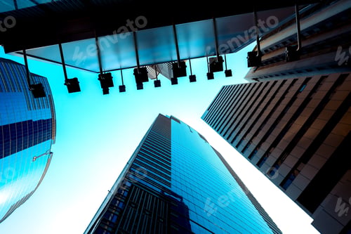 Preview: Bottom Up View Of Modern Office Building In Hong Kong