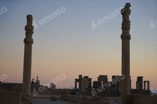 Preview: Sunset At Persepolis, Whose Magnificent Ruins Rest At The Foot Of Kuh-E Rahmat (Mountain Of Mercy)