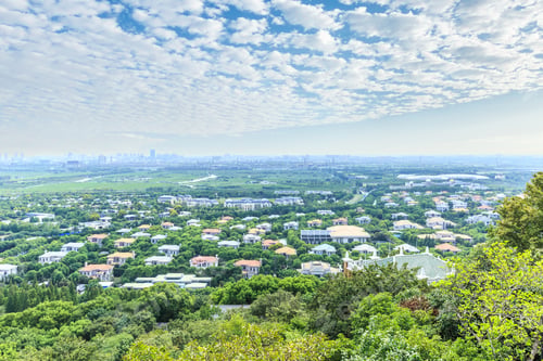 Preview: Residential Buildings And Green Forest In Shanghai City Suburbs,China,Aerial View