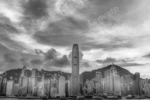 Preview: Hong Kong Harbor View With B&W Color