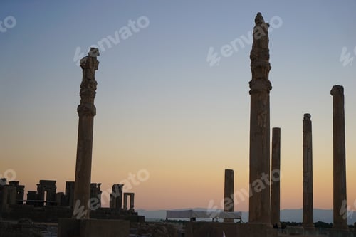Preview: Sunset At Persepolis, Whose Magnificent Ruins Rest At The Foot Of Kuh-E Rahmat (Mountain Of Mercy)