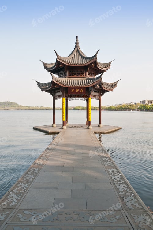 Preview: Ancient Pavilion On The West Lake In Hangzhou,China