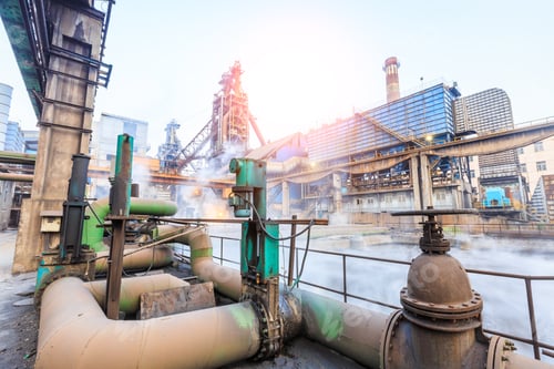 Preview: Steel Plant Sewage Pool And Industrial Buildings