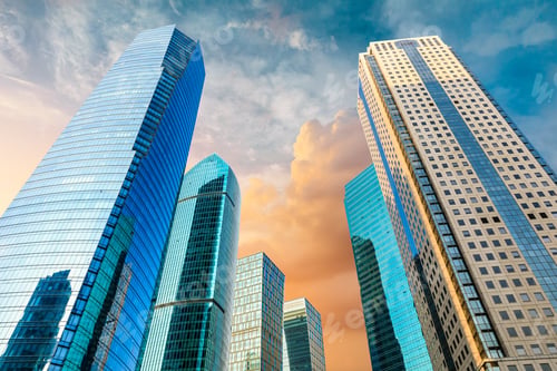Preview: Low Angle View Of Skyscrapers In Shanghai,China