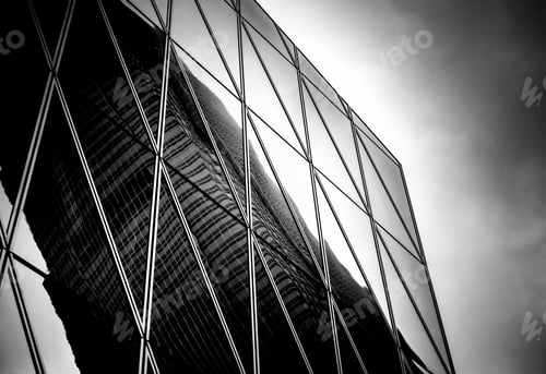 Preview: Windows Of Business Building In Hong Kong With B&W Color