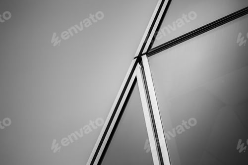 Preview: Commercial Building Detail, Glass Surface With B&W Color