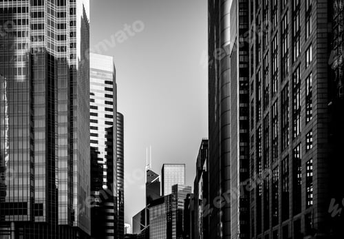Preview: Windows Of Business Building In Hong Kong With B&W Color