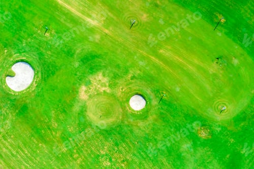 Preview: Aerial View Of A Golf Course.Green Grass Background.